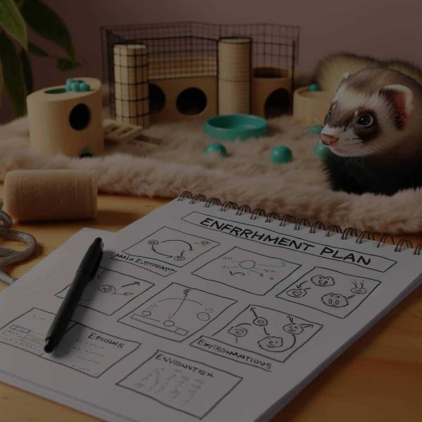 Comment élaborer un plan d'enrichissement pour un groupe de furets mâles ?